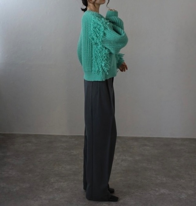 アレンジループジップカーディガン