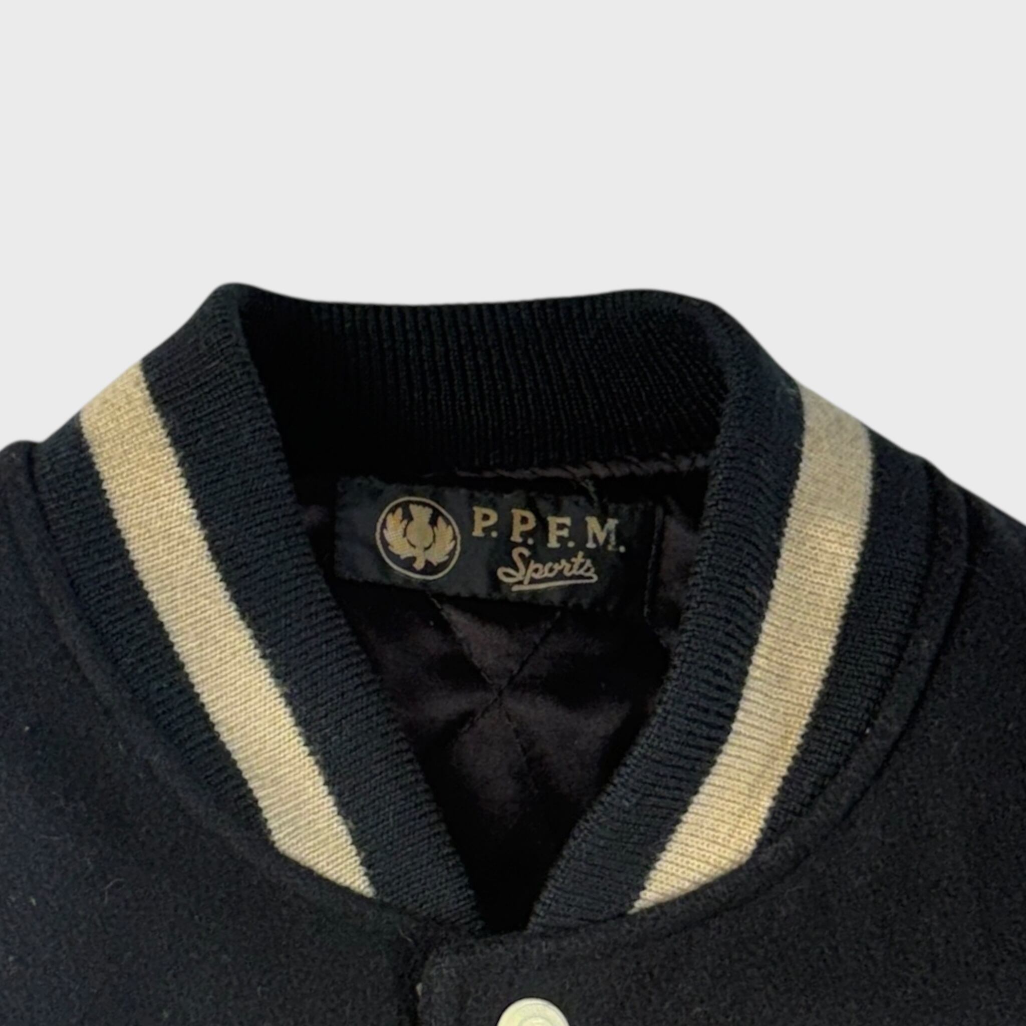 90's】 PPFM レザー切り替え L相当 スタジャン スタジアムジャケット