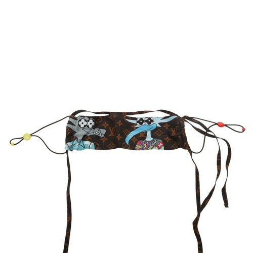 ルイ ヴィトン LVフレンズ マスクカバー MP2954 ブラウン マルチカラー コットン シルク レディース LOUIS VUITTON 【中古】