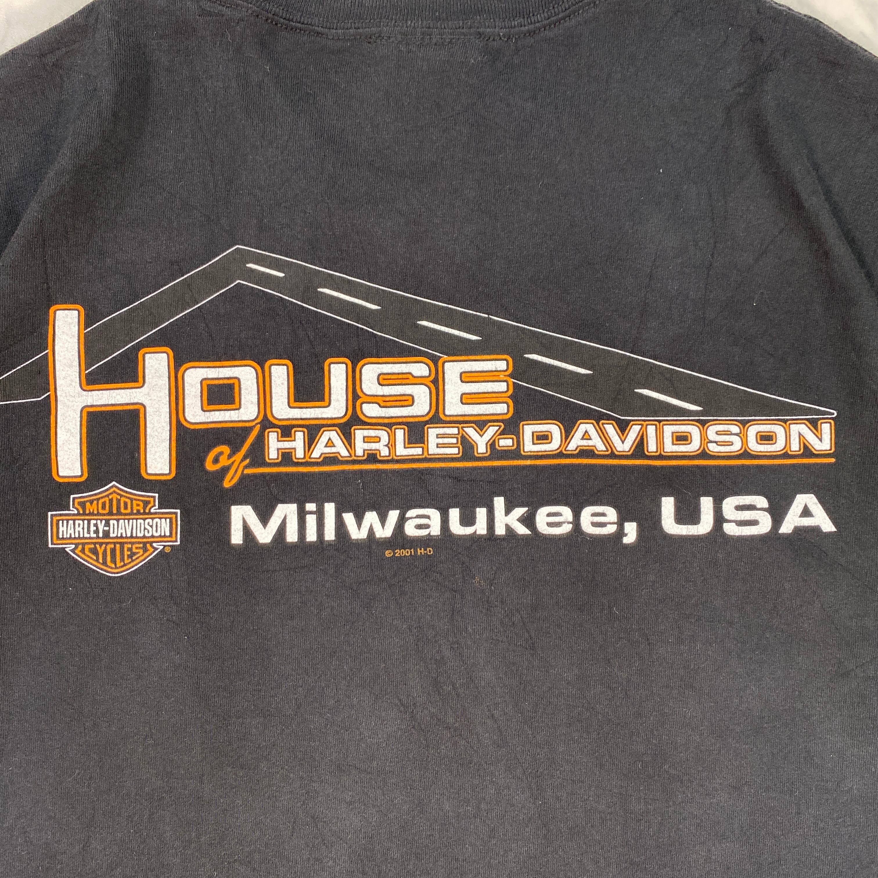 ハーレーダビッドソン HarleyDavidson デカロゴTシャツ 黒 ブラック