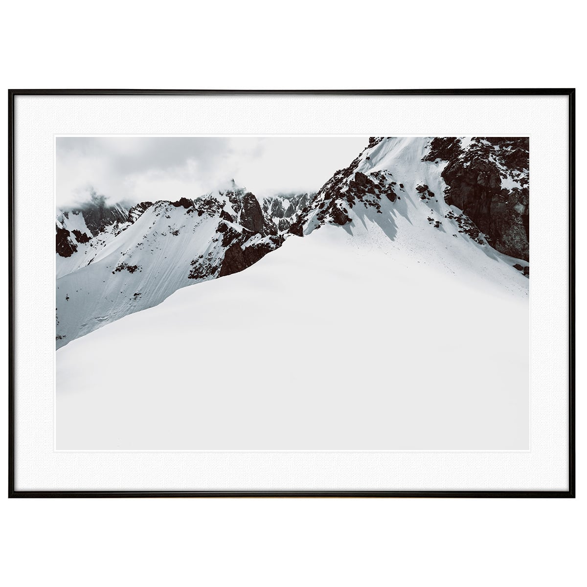 冬写真 フランス 雪のモンブラン インテリアアートポスター額装 AS1010