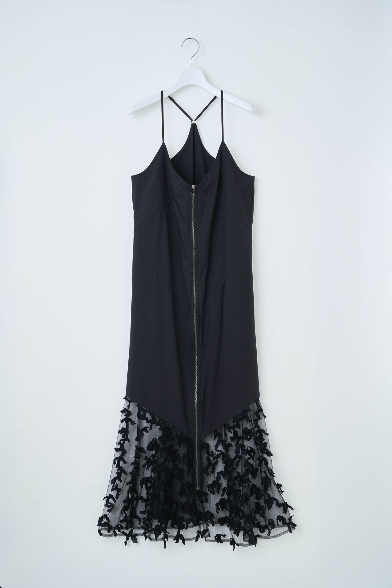 Ribbon tulle camisole one piece