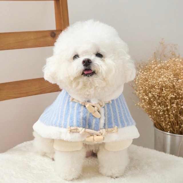 【即納】[EOMUKMARKET] ポムポムポンチョ（ベビーブルー）