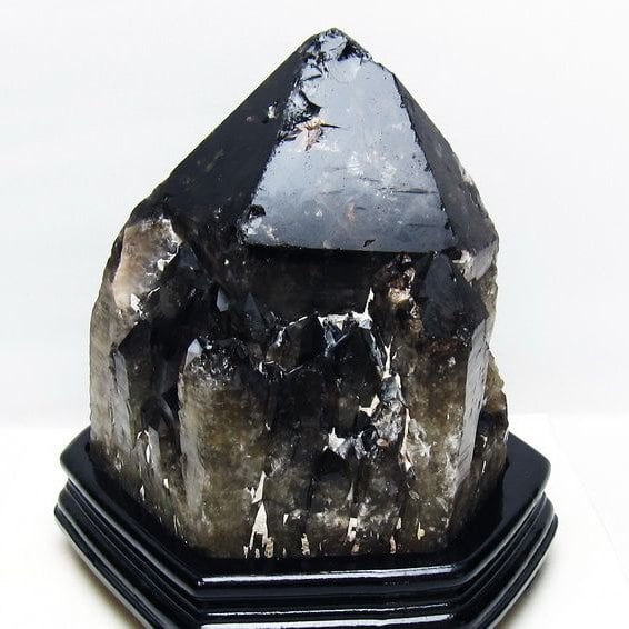 8.4Kg モリオン 黒水晶 原石 エレスチャル 台座付属 一点物 191-574