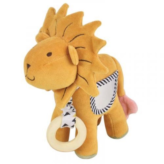 TIKIRI ティキリ |  らいおん アクティビティトイ 布製 仕掛けおもちゃ Lion Activity Toy with Rubber Teether 歯固め