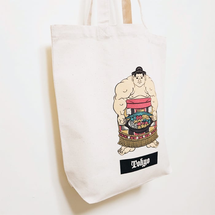 相撲 トートバッグ 東京 両国 イラスト 横綱 ちゃんこ | MINT GARAGE