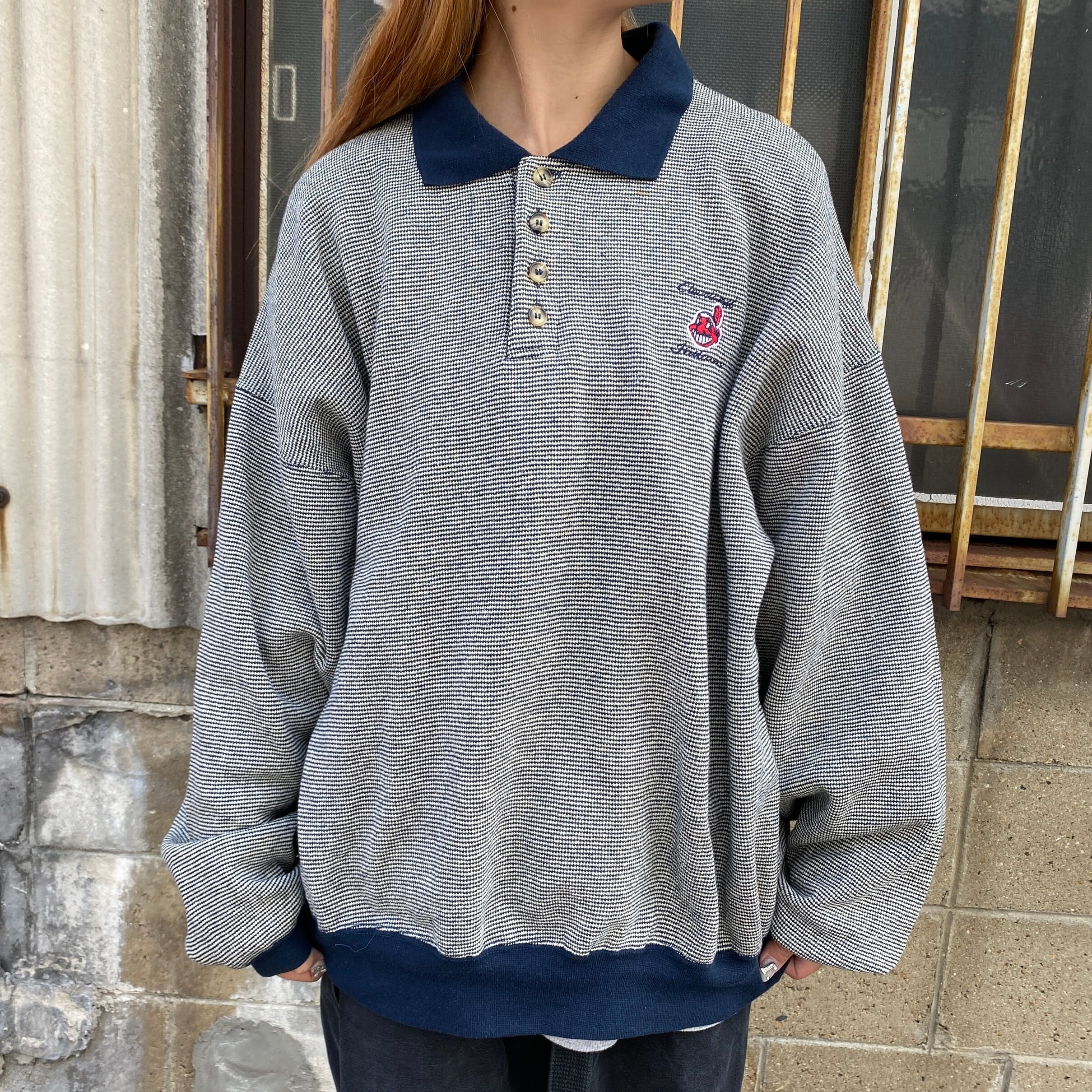 【希少☆US輸入90s】Lee MLBカブス刺繍スウェットトレーナーメンズ2XL