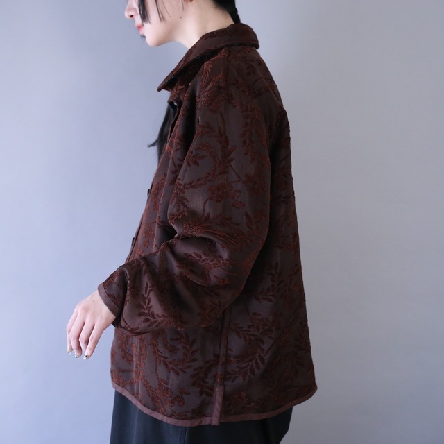 "reversible" beautiful reef pattern chenille weaving jacket