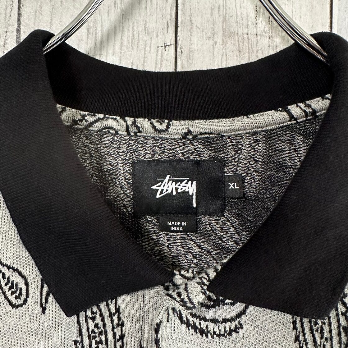stussy ステューシー ポロシャツ XL 総柄 半袖 ペイズリー柄 | Pay ID