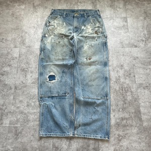 襤褸メキシコ製 デニム ダブルニー Carhartt B73 DST 33×32