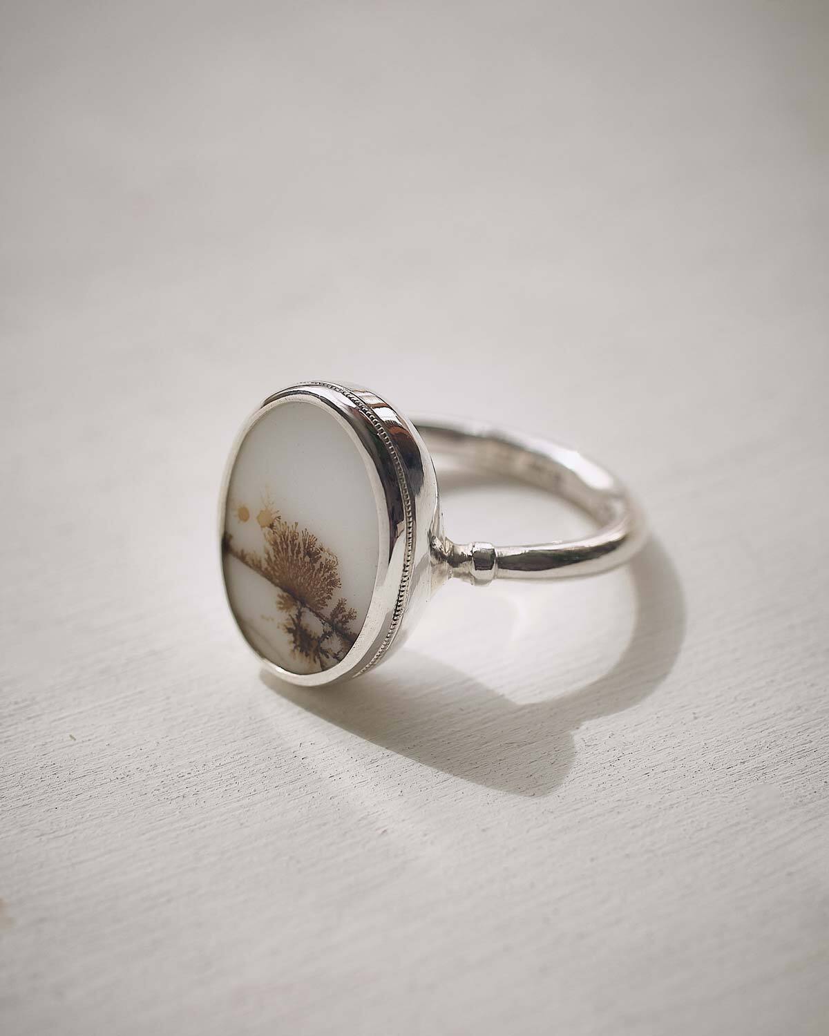 デンドリティックアゲートのシルバーリング