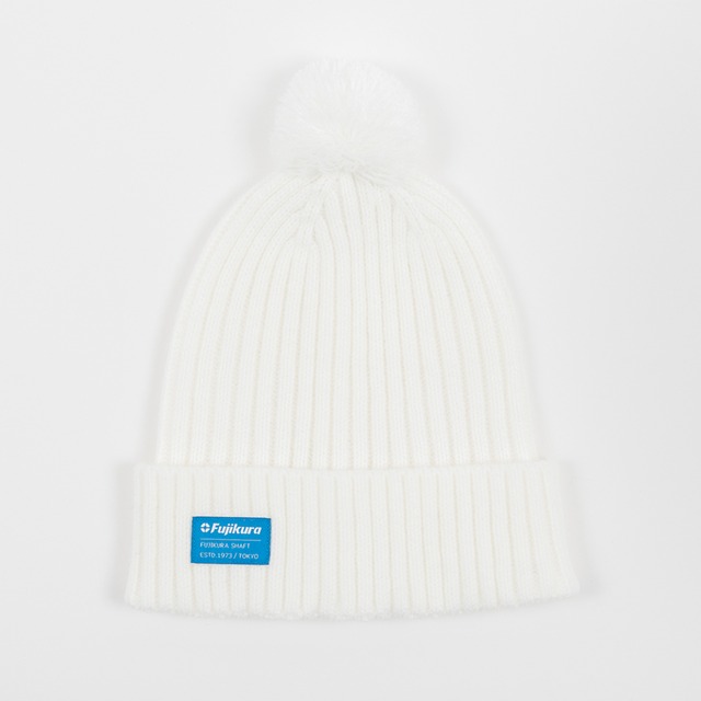 POMPOM KNITCAP WHITE