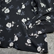 rose pattern open collar shirt
