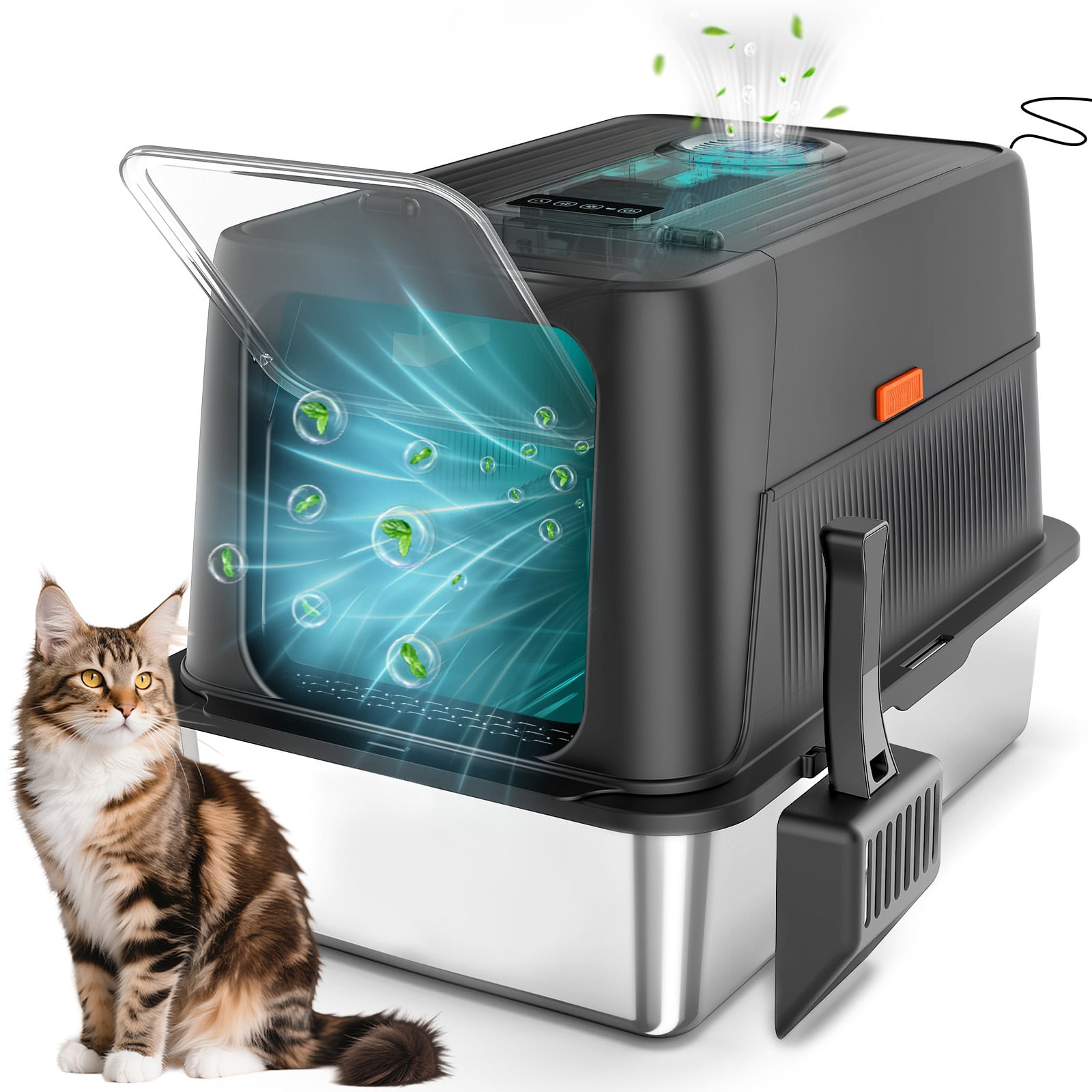 臭いを徹底分解」2025新作脱臭機能付き猫用トイレ ｜飛散防止 ｜ダブル