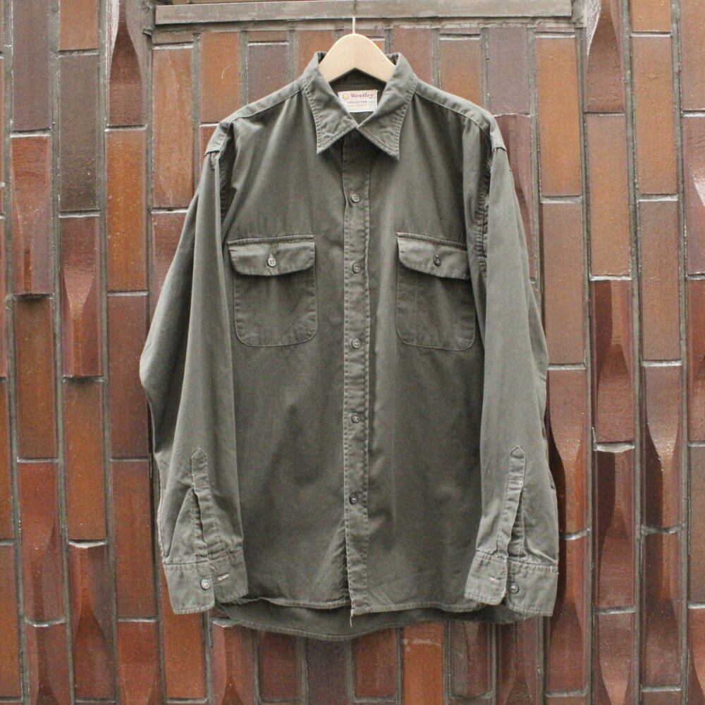Vintage L/S cotton work shirt [Westley] [1960s-] Charcoal L with