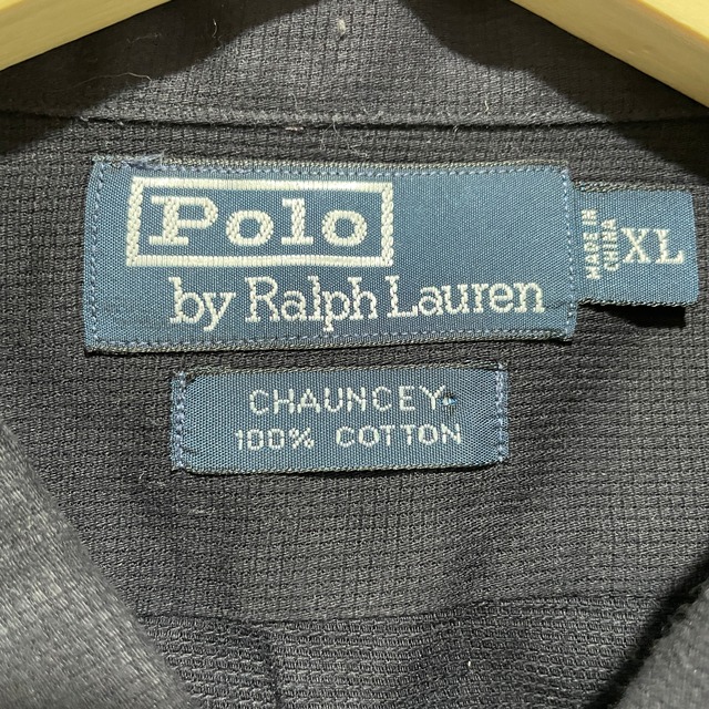 『送料無料』90s Ralph Lauren 半袖シャツ　XL CHAUNCEY 黒　レア