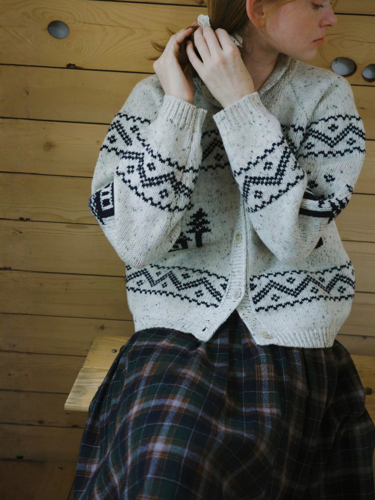 Boréal Lodge Wool Jacquard Cardigan F0870