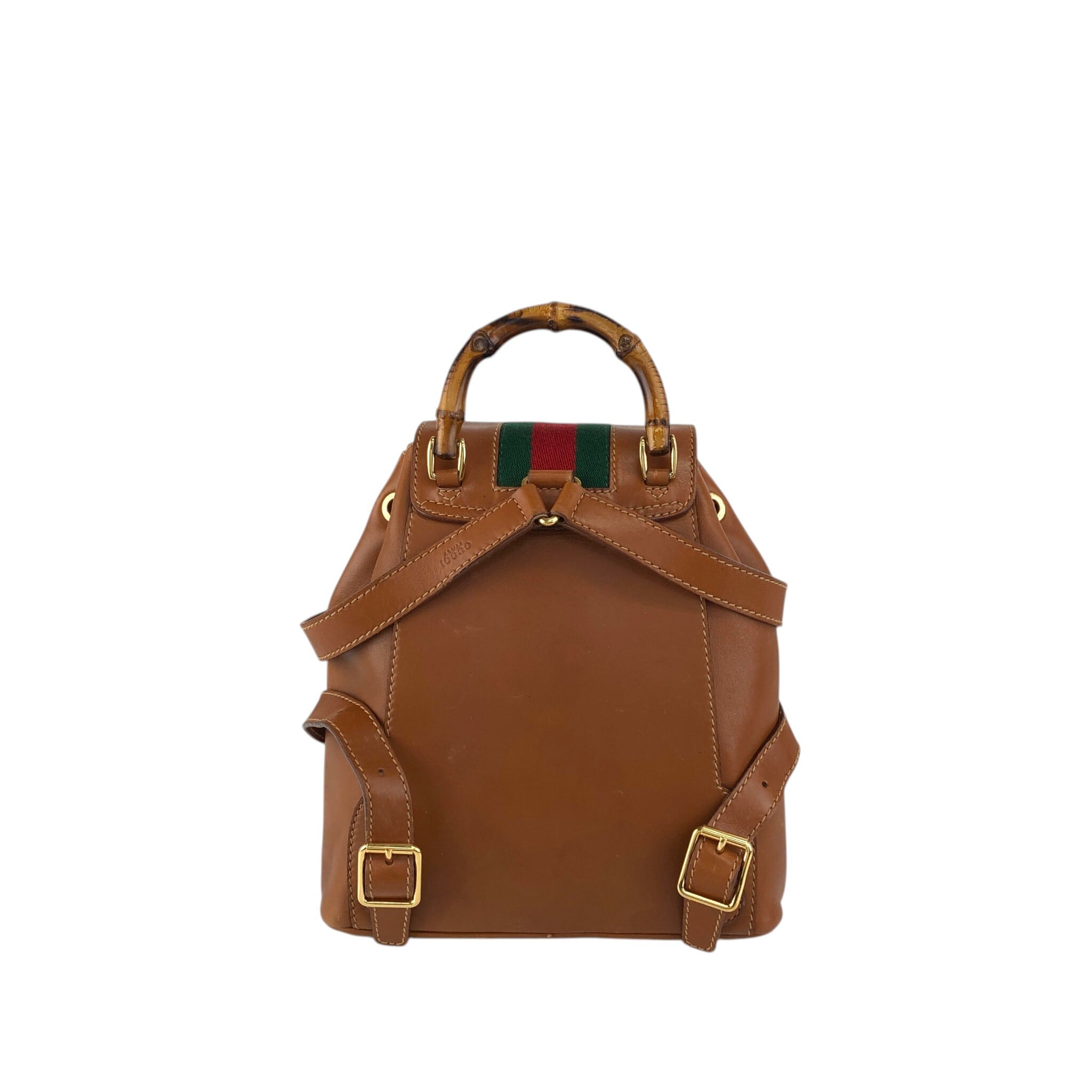 グッチ　シェリーライン　バックパック　リュック キャンバス　ユニセックス GUCCI グッチ シェリーライン バックパック ブラウン レザー リュック