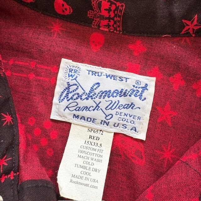 Rock mount】ロックマウント ウエスタンシャツ 長袖シャツ ボタン