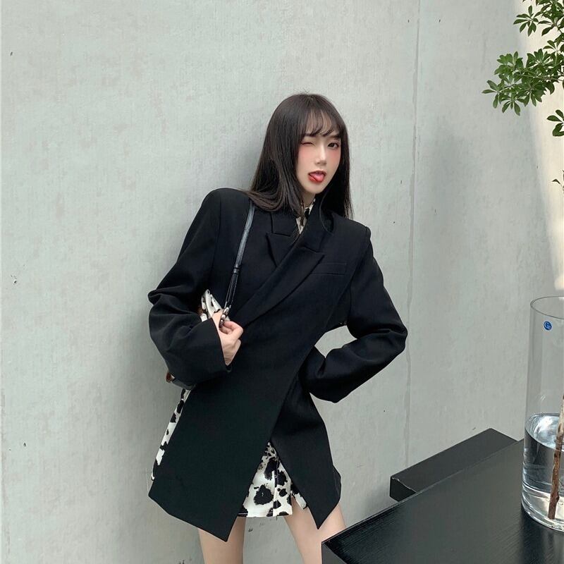 ブラックバックレオパードプリント柄長袖スリーブルーズシャツ ロング ドラファッションホール85469311950