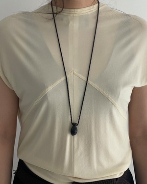 Onyx heart with silk cord