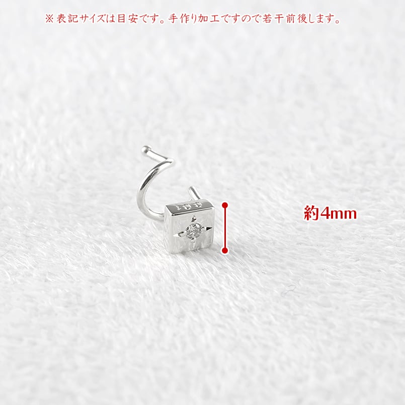 プラチナ ピアス レディース 片耳 ダイヤモンド キャッチの