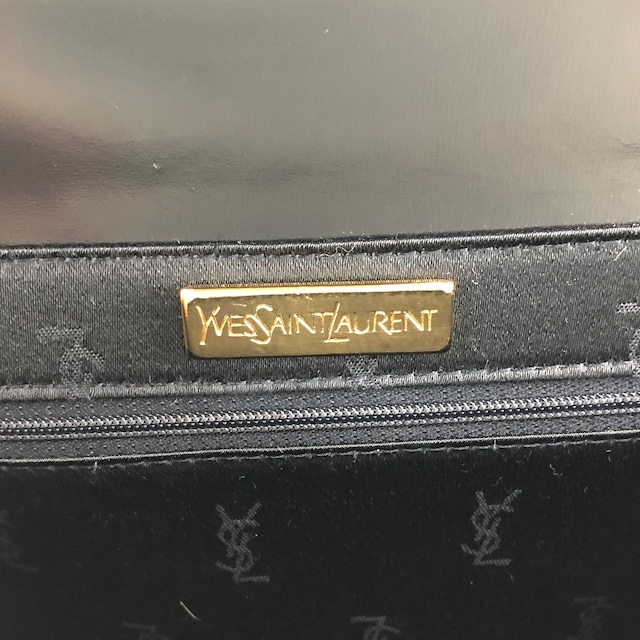 Yves Saint Laurent イヴ・サンローラン ハンドバッグ ブラック ステッチ レザー トップハンドル vintage ヴィンテージ オールド 5rym7i