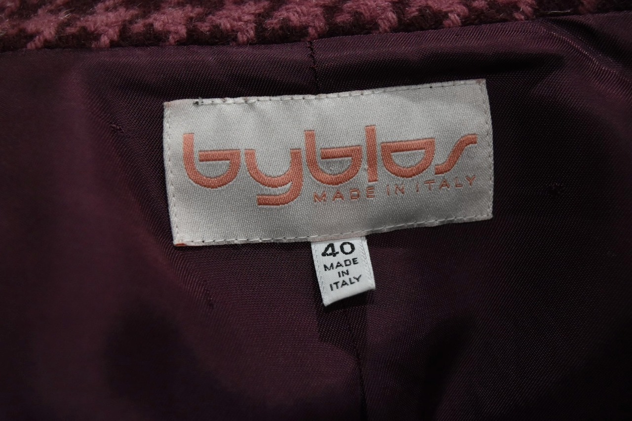 "BYBLOS" 1980s Rose pink houndstooth coat