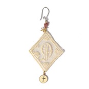 ヴィンテージ一点もの ピアス：ヴィンテージレースピアス（R & E）