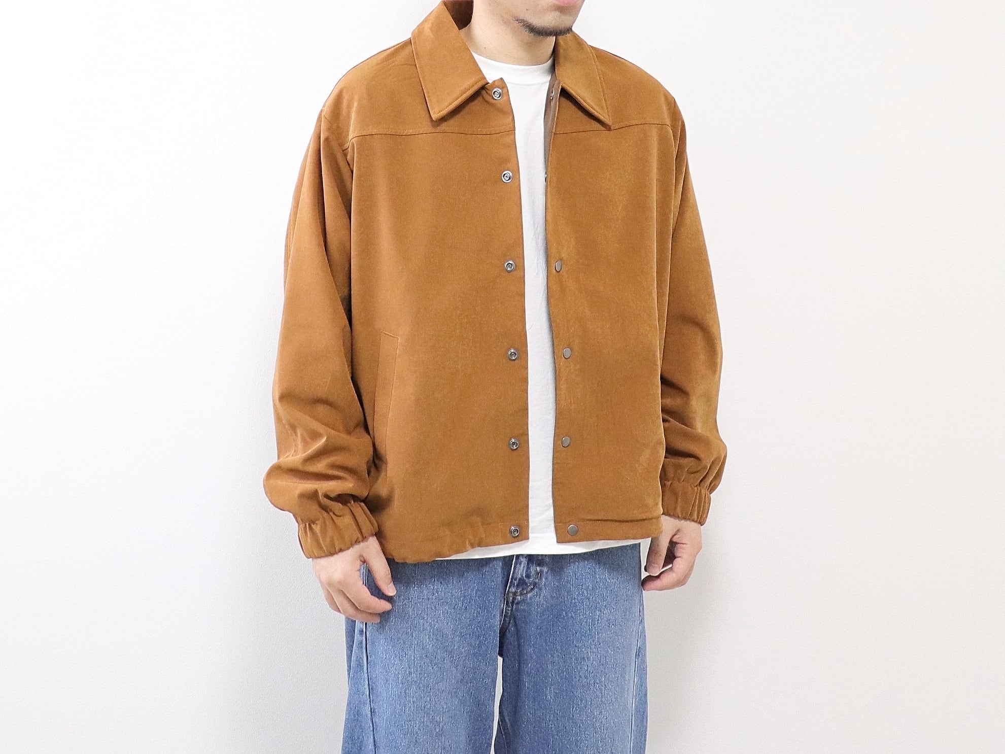 KELEN / VEGAN SUEDE COACH JACKET "NANCY" - CAMELBROWN ケレン / ヴィーガンスエード コーチジャケット - キャメルブラウン