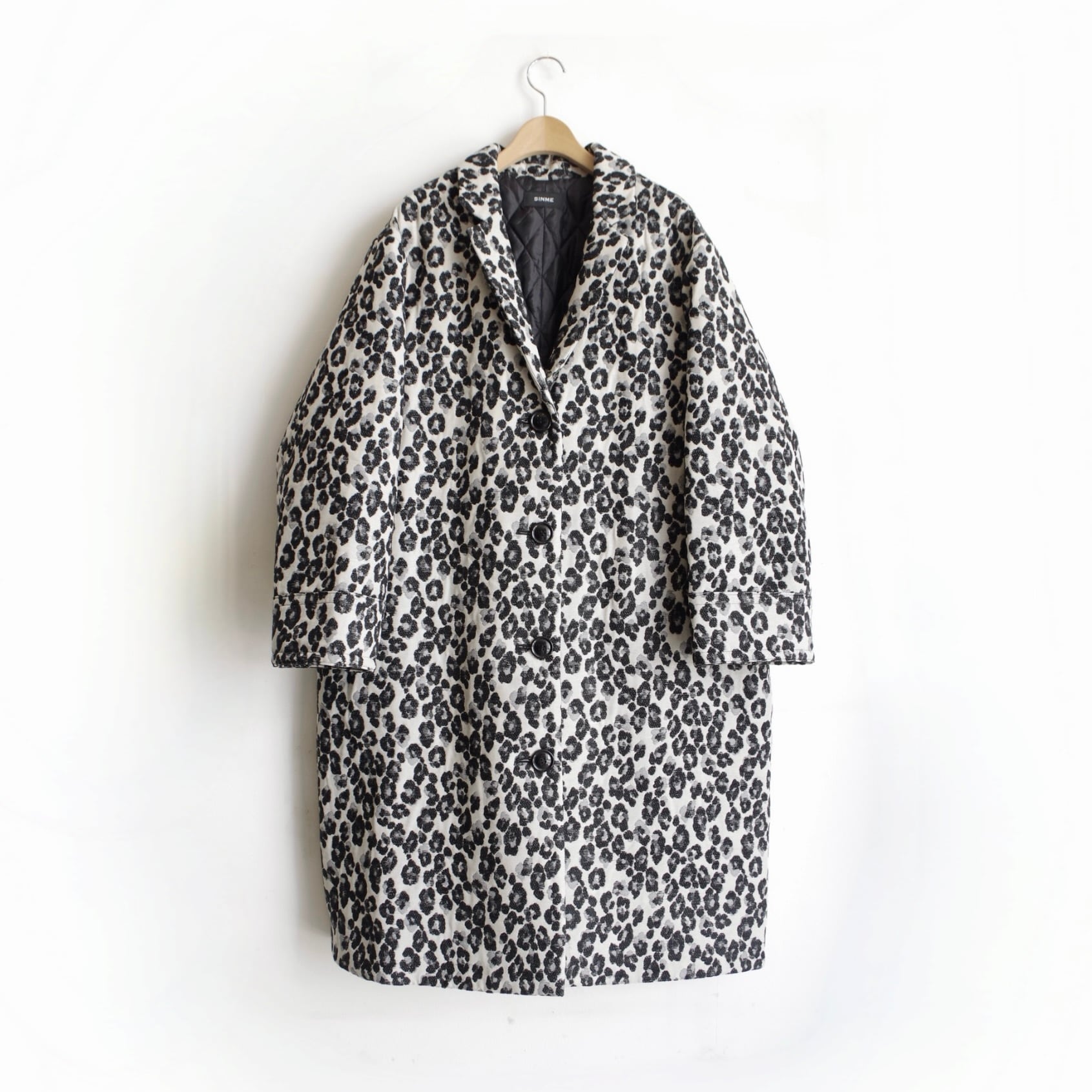 SINME レオパードコート ホワイト×ブラック | 1F Store
