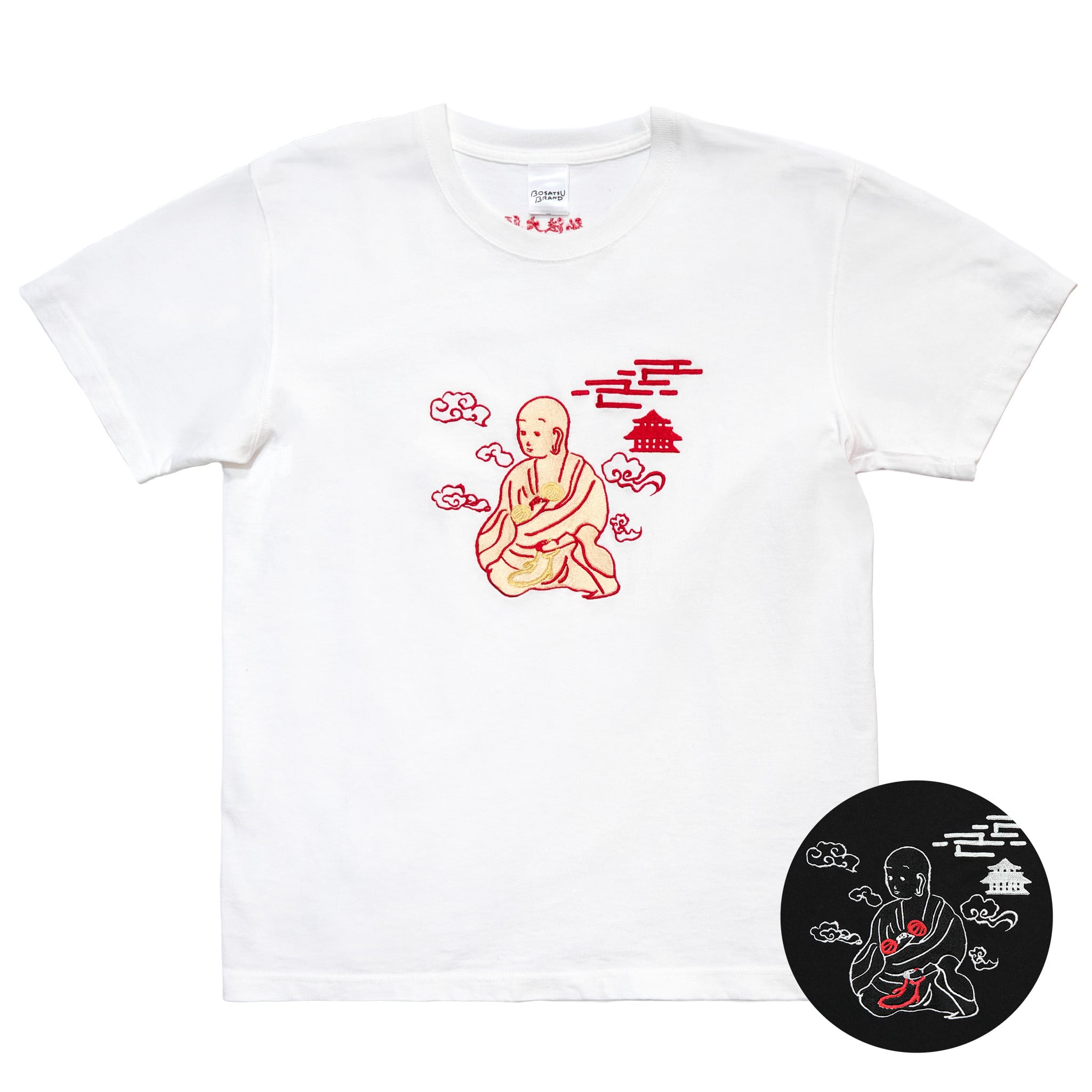 弘法大師 仏像 オーセンティックスーパーTシャツ (刺繍) 7.1oz