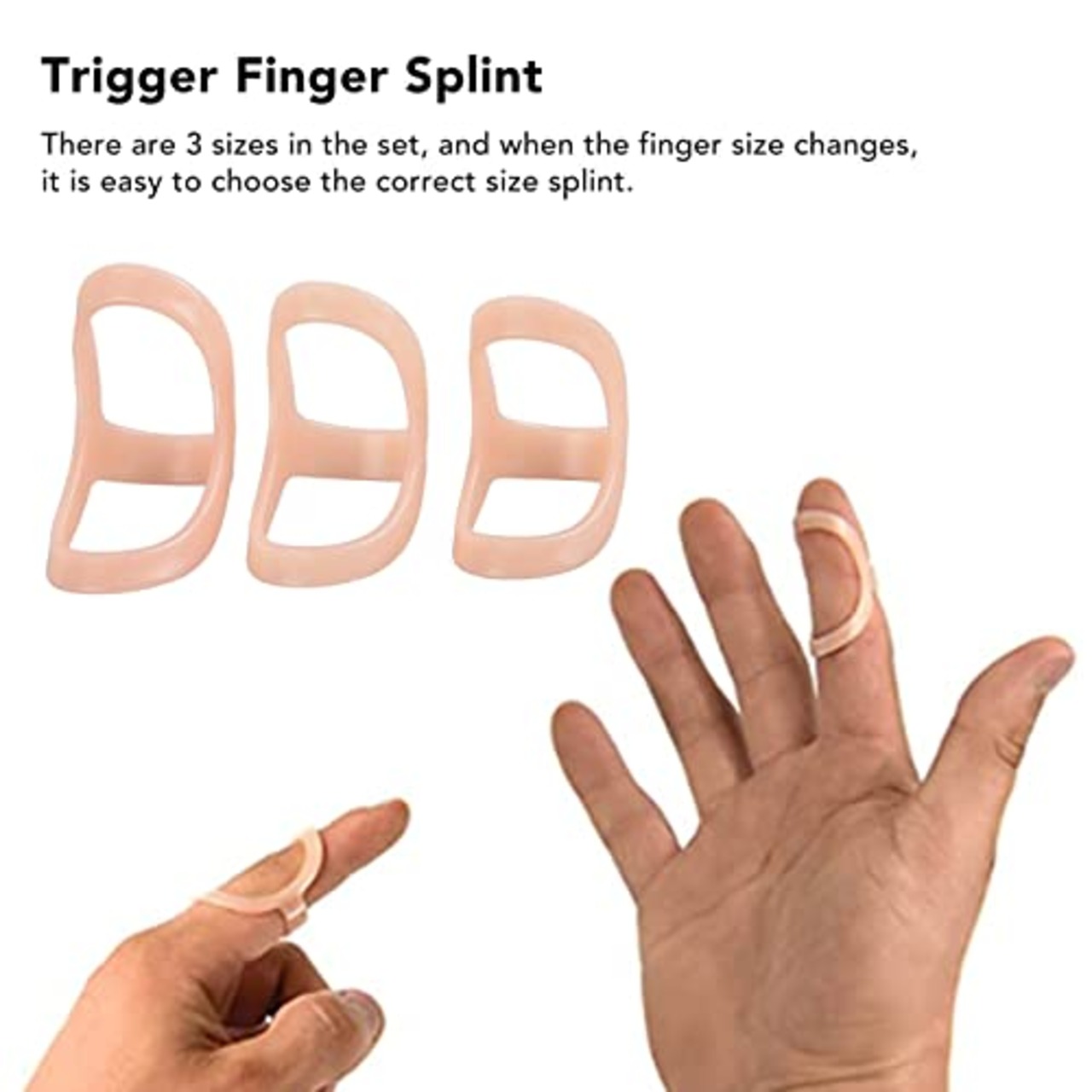 Jiawu 指スプリント、3本指ストレイテナー関節固定サポート関節炎用指サポートブレース、マレットフィンガー、指関節保護、マレットフィンガースプリント、3サイズ、4 5 6 defult