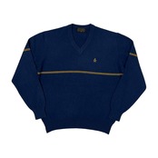 カシミヤ100% Munsingwear マンシング CLASSIC カシミヤ ウールニットセーター M/メンズ/ネイビーブルー系