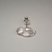 Mサイズ ウチワタケ シルバーピアス tree mushroom silver earrings M（片耳）