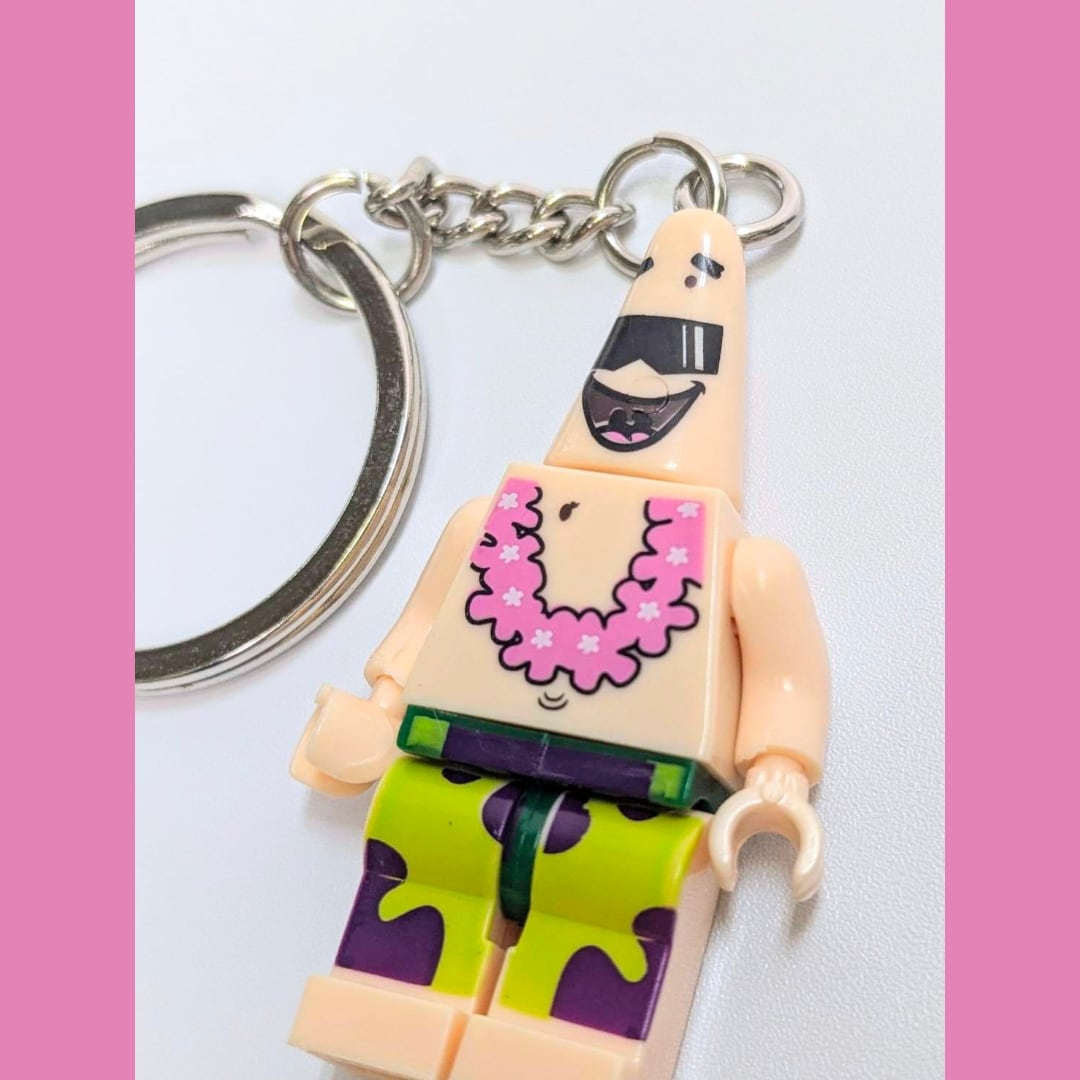 ☆【ブロックフィギュアキーホルダー】★スポンジボブ / パトリック（サングラス）★〚アメリカン雑貨 アメトイ〛