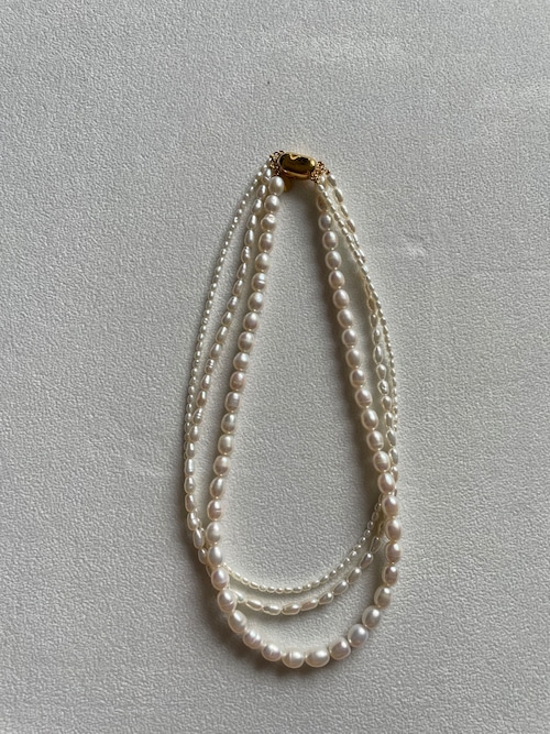 new! triple mixpearl necklace
