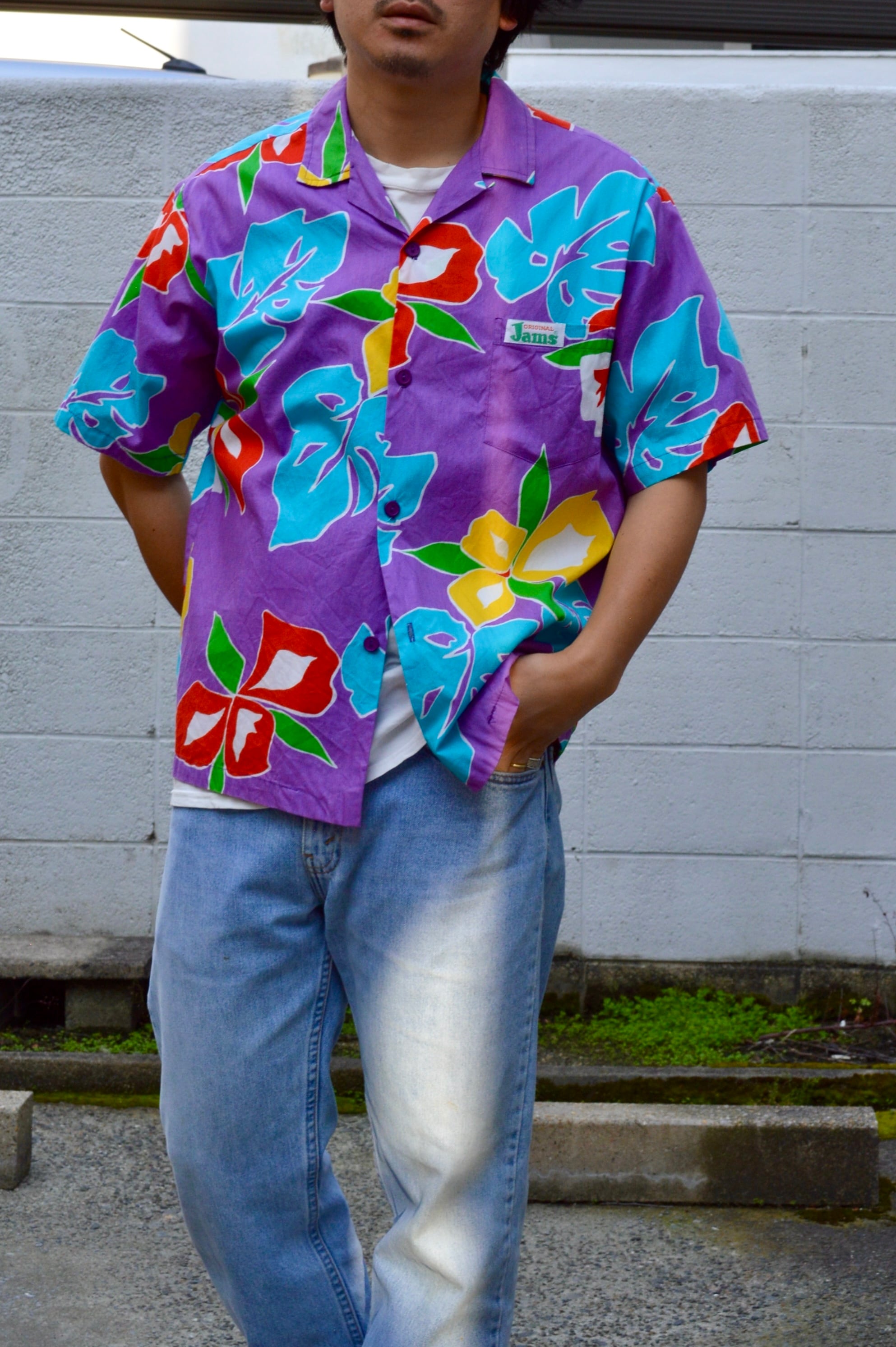 SurfLine Hawaii 80s Aloha Shirts Vintage fabric TIKITEX社製 サーフ