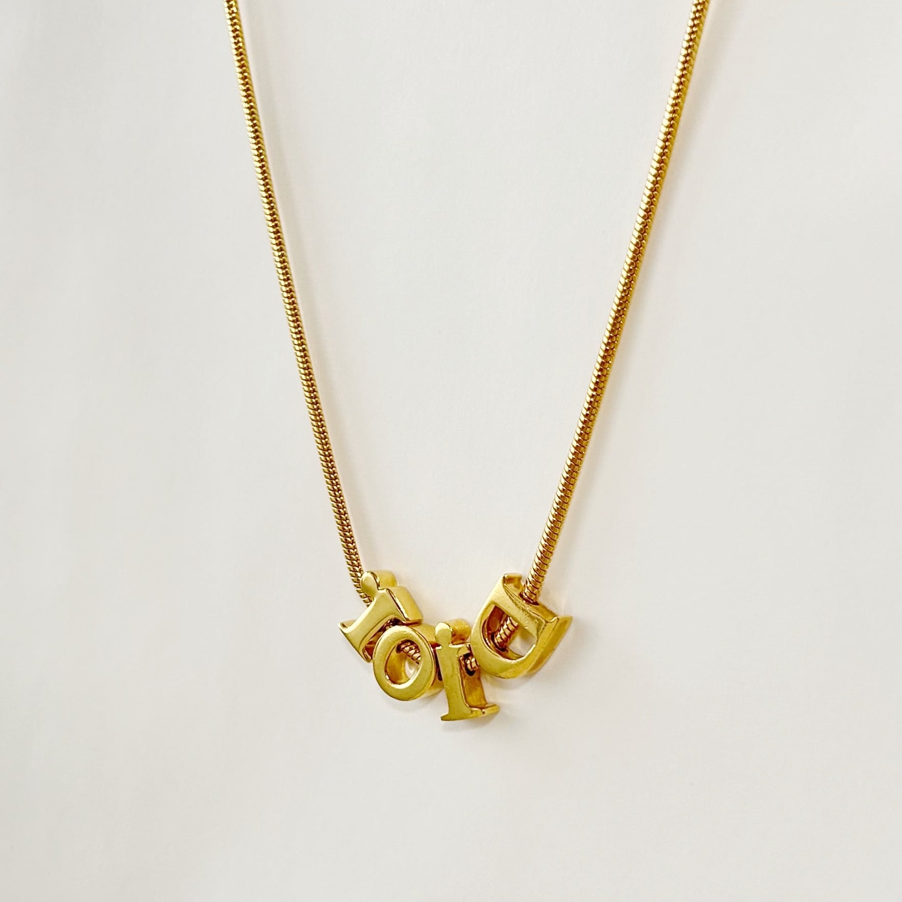 美品 クリスチャンディオール ネックレス N6287】Christian Dior logo necklace/クリスチャンディオール