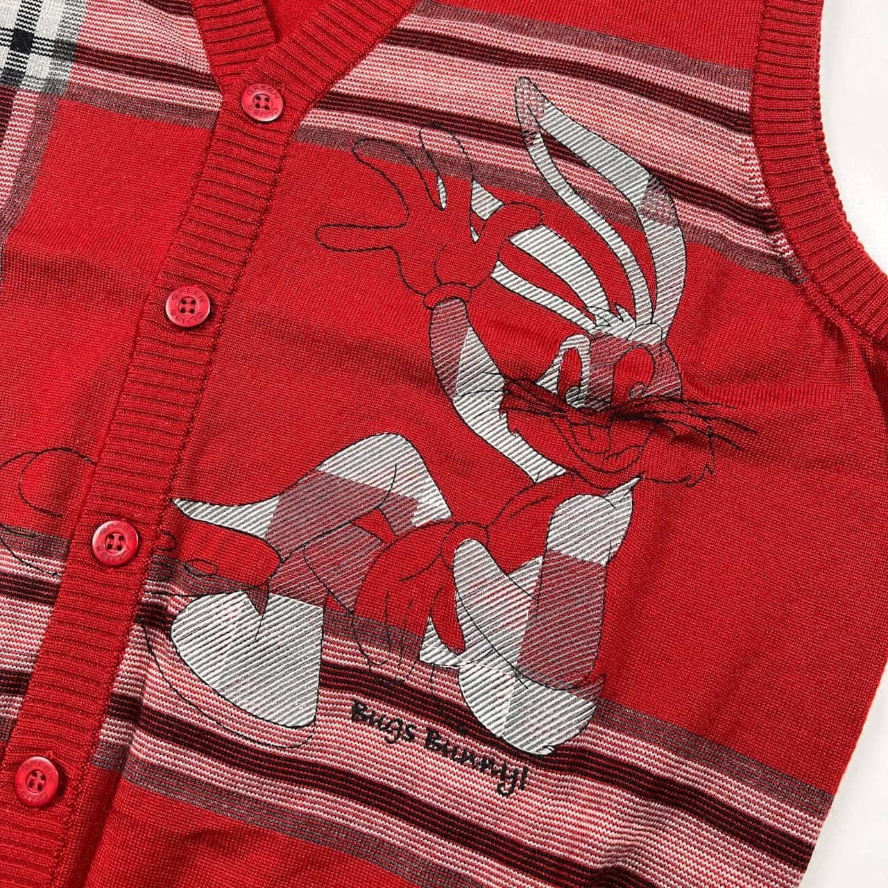 GREENCLUBS グリーンクラブ × バックスバニー 前ボタン ウールニット ベスト サイズ 5 /ワーナーブロス