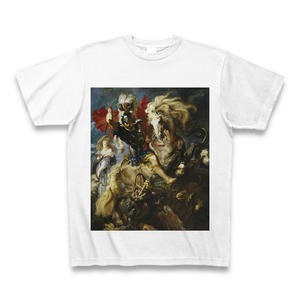 聖ゲオルギオスとドラゴン（ピーテル・パウル・ルーベンス）：厳選名画Tシャツコレクション（ホワイト・絵画大）