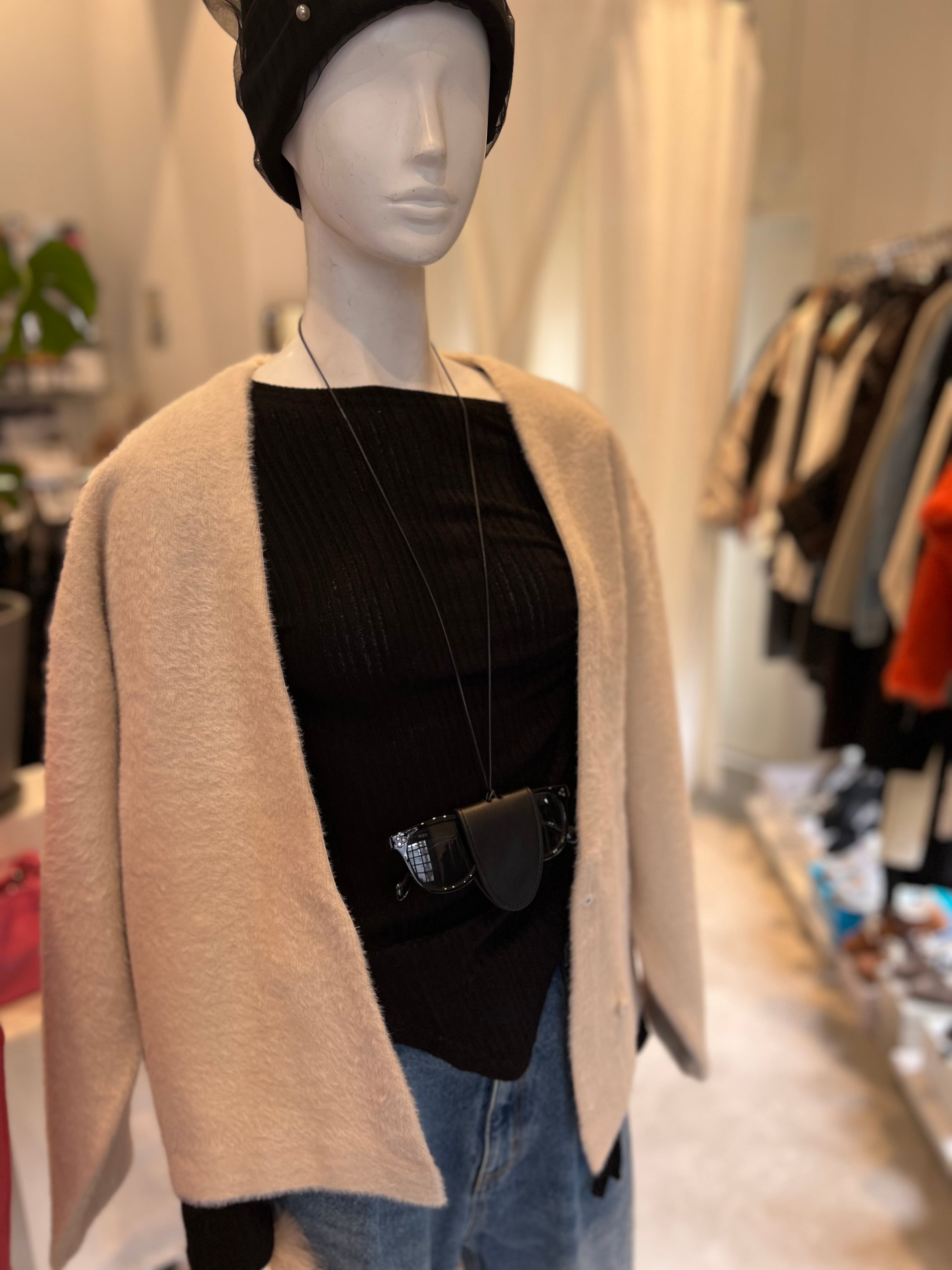 【DONA MARIE】フェザーヤーン二重臼カーディガン 888004