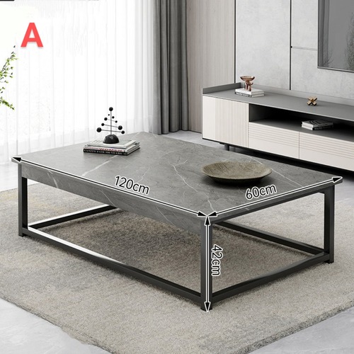 コーヒーテーブル 長方形 収納付き 大理石調 インダストリアル モダン リビング ローテーブル 二段 スチール脚 北欧 おしゃれ
