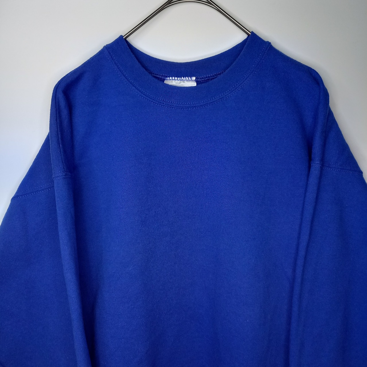 Hanes　クルーネック　スウェット　トレーナー　無地　ブルー　S