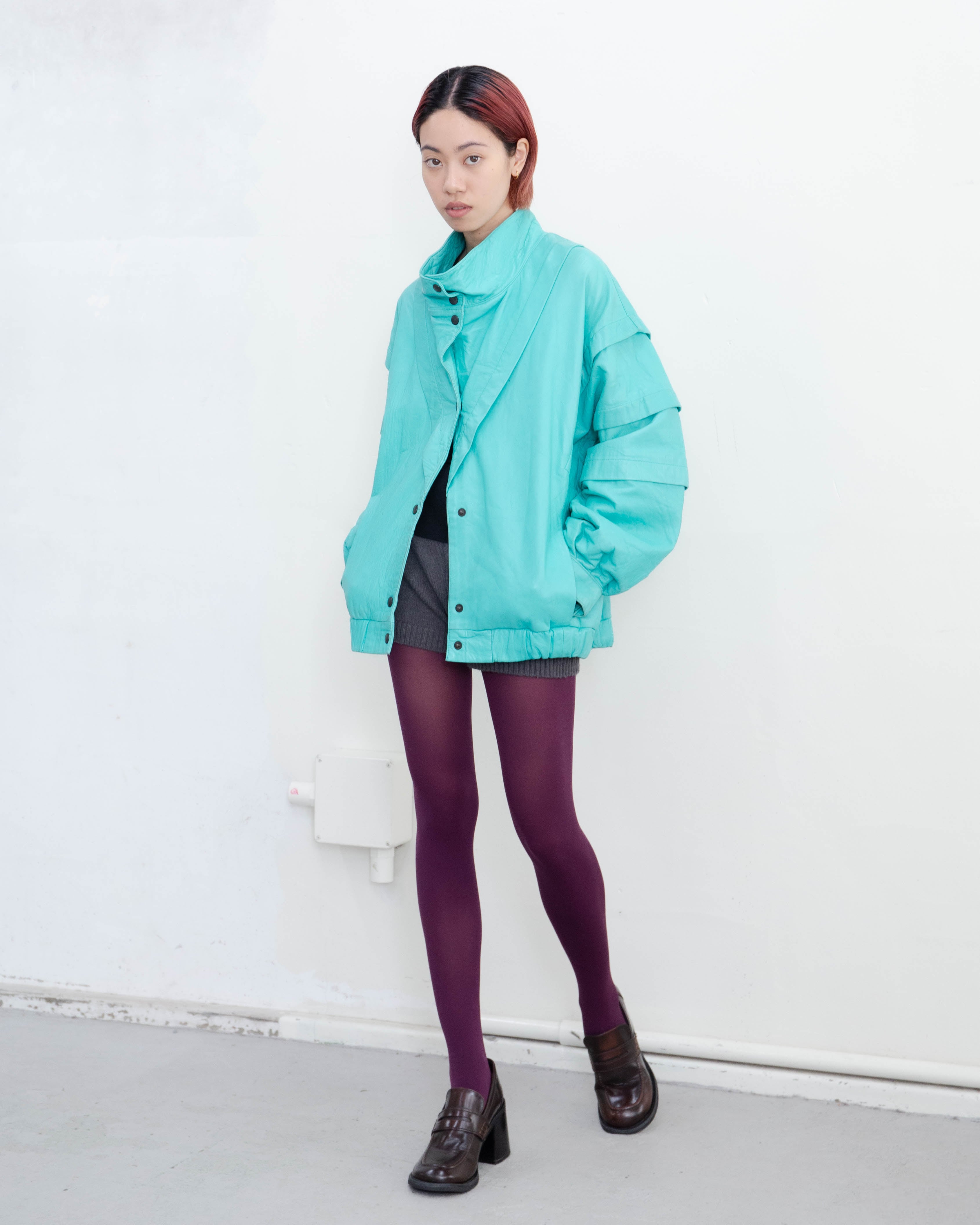 1980s tiered sleeve leather jacket | LUIK FINN