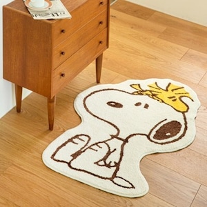 【韓国限定】peanuts snoopy woodstock rug / スヌーピー ウッドストック ラグ フットマット 韓国 雑貨 公式