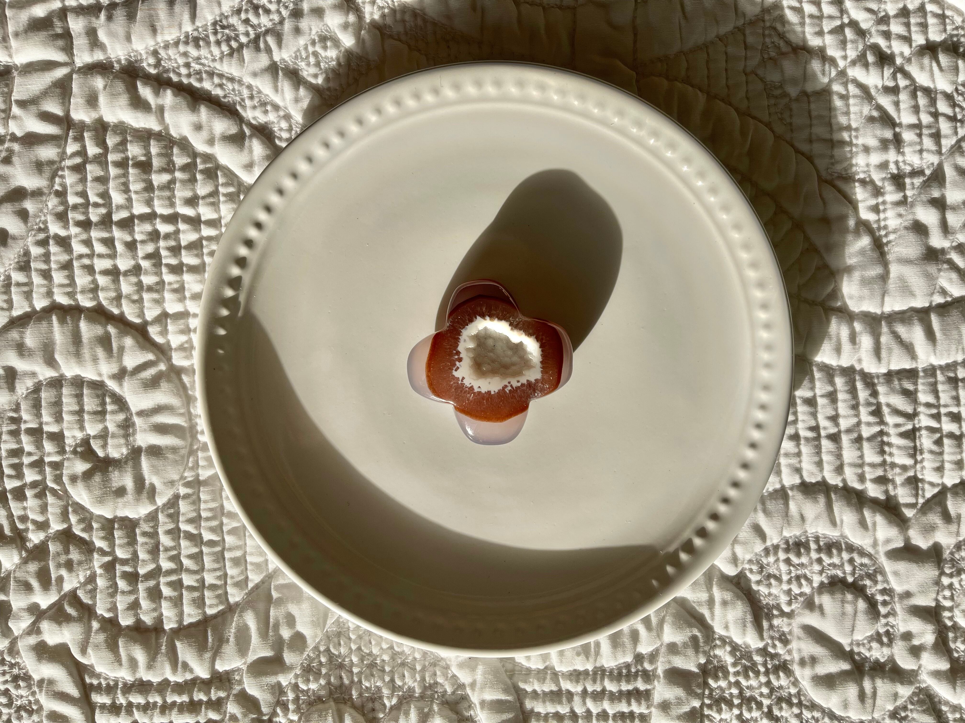 Fire agate druzy flower/フラワーシェイプアゲートドゥルジー