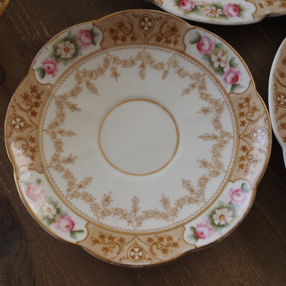 英国ウィリアムロウ ガーランド×ピンクローズ プレート2枚 おまけ