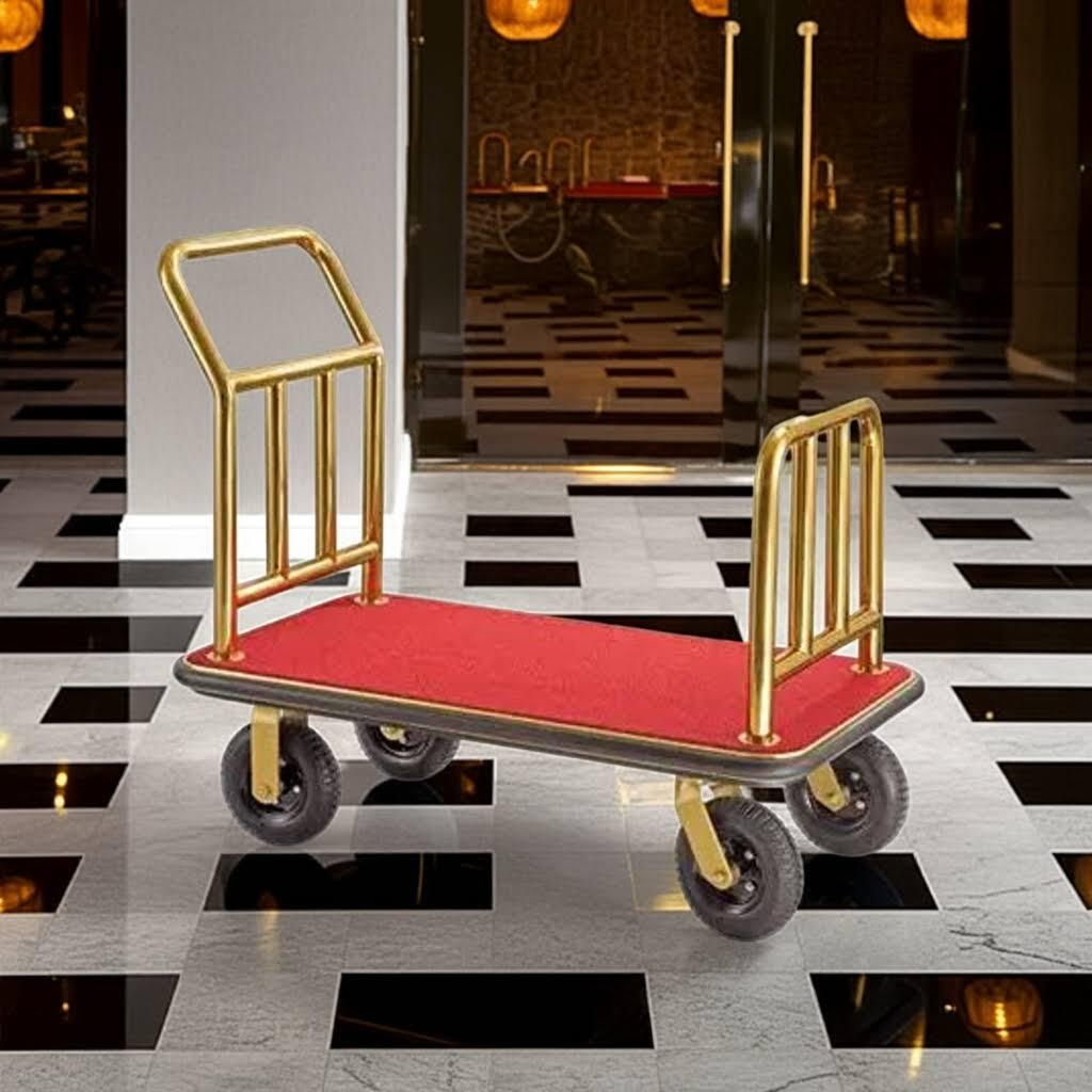 ホテルカート バゲージカート ラゲッジカート 片側ハンドル ステンレス