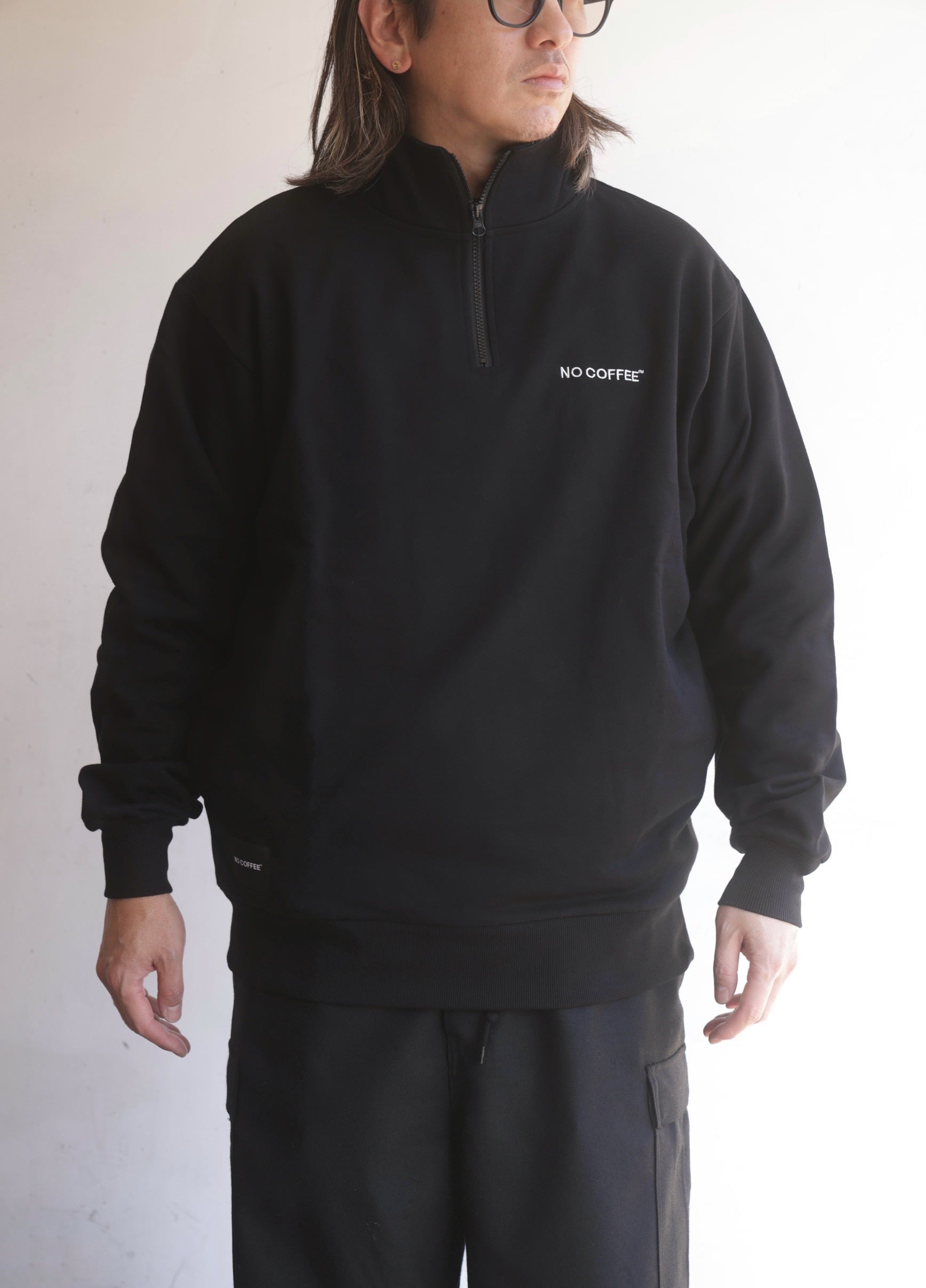 NO COFFEE × CLUBHAUS \"NO GOLF\" ハーフジップ L NO COFFEE × CLUBHAUS 
